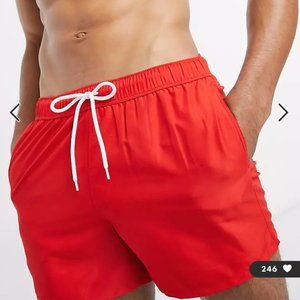 ASOS Swim Shorts in Red Short Length Size Medium